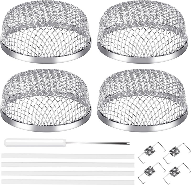 TONDA RV Furnace Vent Screen, Bug Screens Heater Vent Cover for Camper with Installation Tool and Silicone Rubber, 2.8 x 1.3 Inch, 4 Pack - Image 1